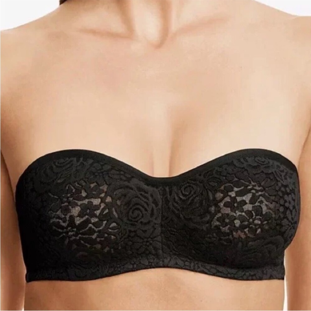 Wacoal Halo Strapless Black Floral Lace Bra Multiway